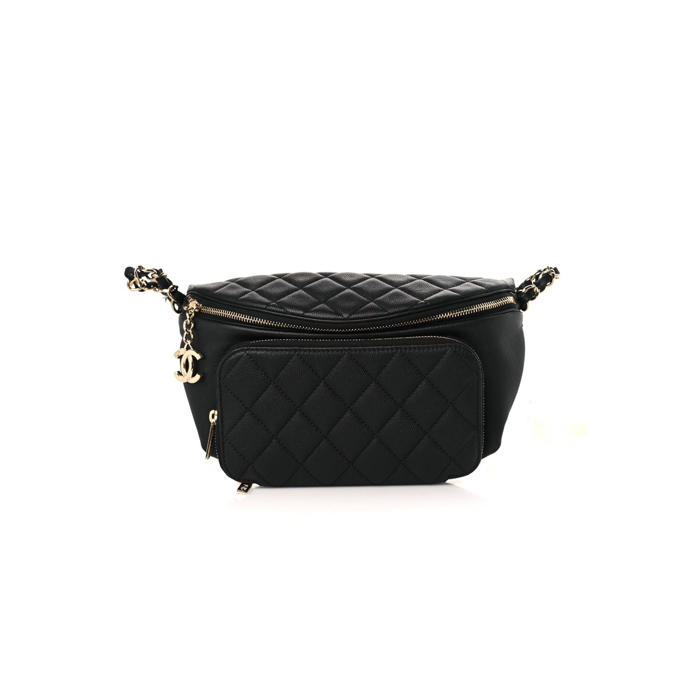 Ch*el caviar quilted business affinity waist belt bag black (19*15*8cm)